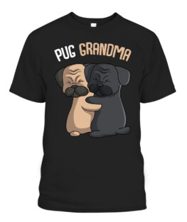 Pug Grandma Dog Mom Lover Owner Women T-Shirt
