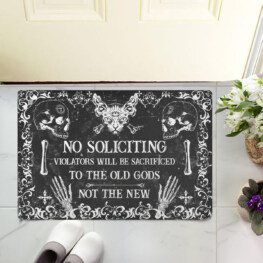 No Soliciting Witch Easy Clean Welcome DoorMat
