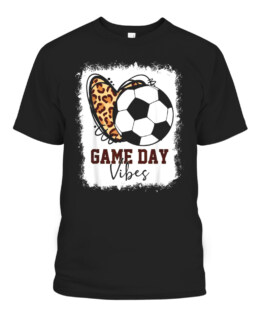 Bleached Soccer Game Day Vibes Leopard Soccer Mom Game DayShirt Shirt