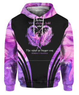 The Heart Will Always Hold-Alzheimer Awareness Hoodie 3D, Hoodie 3D Print Sweatshirt With Big Pocket Hooded Pullover Suitable For MenWomenUnisex