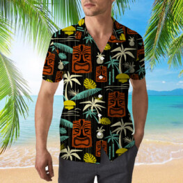 Tiki In Colorful Hawaiian Shirt
