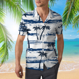 Palm Tree Shirt, Blue Palm Tree Shirt