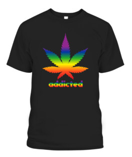Weed Marijuana Addicted Gay Pride Flag LGBTQ Cool LGBT Gift