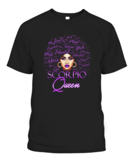 Scorpio Girl Womens Purple Afro Queen Black Zodiac Birthday T-Shirts, Hoodie, Sweatshirt, Adult Size S-5XL