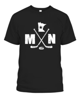 Mn Hockey Shirt The State Of Ice Hockey Gift Graphic Tee Shirt Adult Size S-5XL