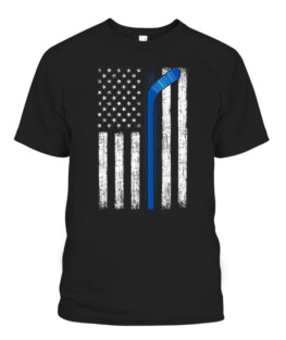 Hockey USA American Flag Patriotic Hockey Player Family Graphic Tee Shirt Adult Size S-5XL