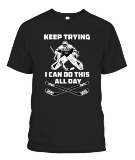 Funny Ice Hockey Goalie Graphic Tee Shirt Adult Size S-5XL
