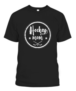 Proud Hockey Mom Distressed Ice Hockey Gift Graphic Tee Shirt Adult Size S-5XL