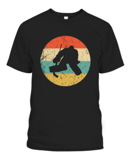 Hockey Shirt - Vintage Retro Hockey Goalie Graphic Tee Shirt Adult Size S-5XL
