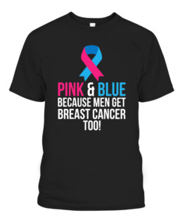 Pink And Blue Men Breast Cancer Awareness T-Shirts, Hoodie, Sweatshirt, Adult Size S-5XL