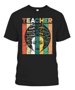 Black Woman Teacher Afro Retro Black History Month Gift, Adult Size S-5XL