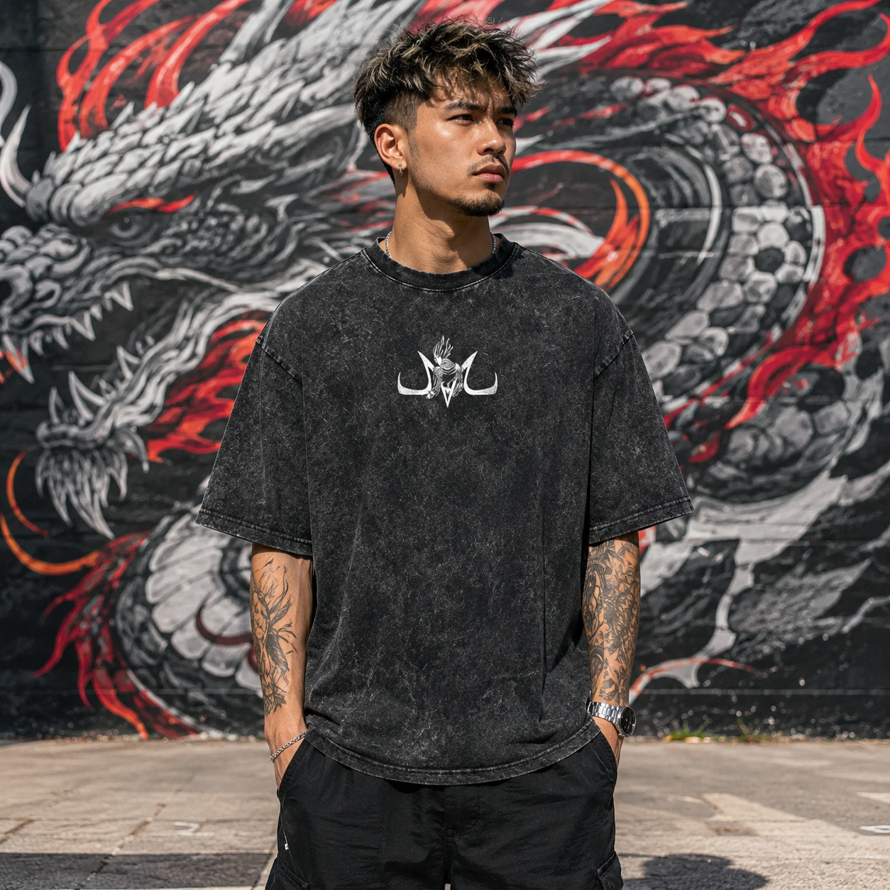 Dragon Ball Inspired Black Oversized T-Shirt