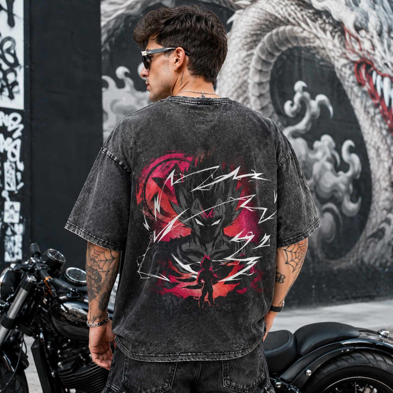 Dragon Ball Inspired Black Oversized T-Shirt