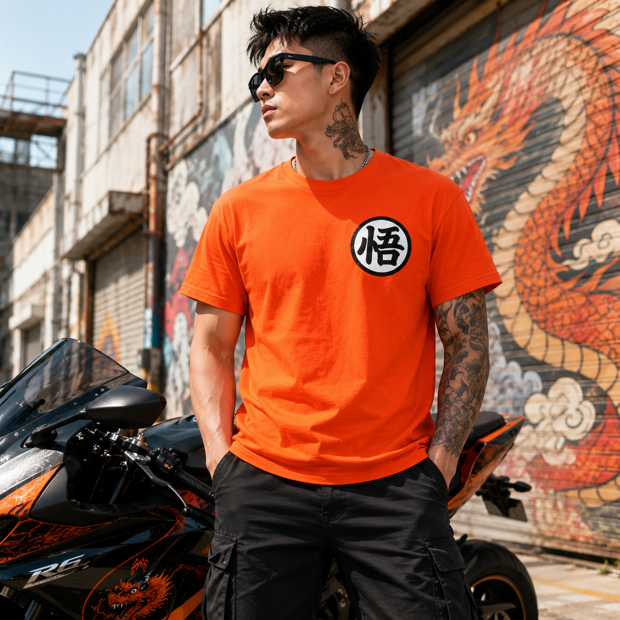 Goku Kanji Orange T-Shirt, Minimal Dragon Ball Unisex Anime Tee