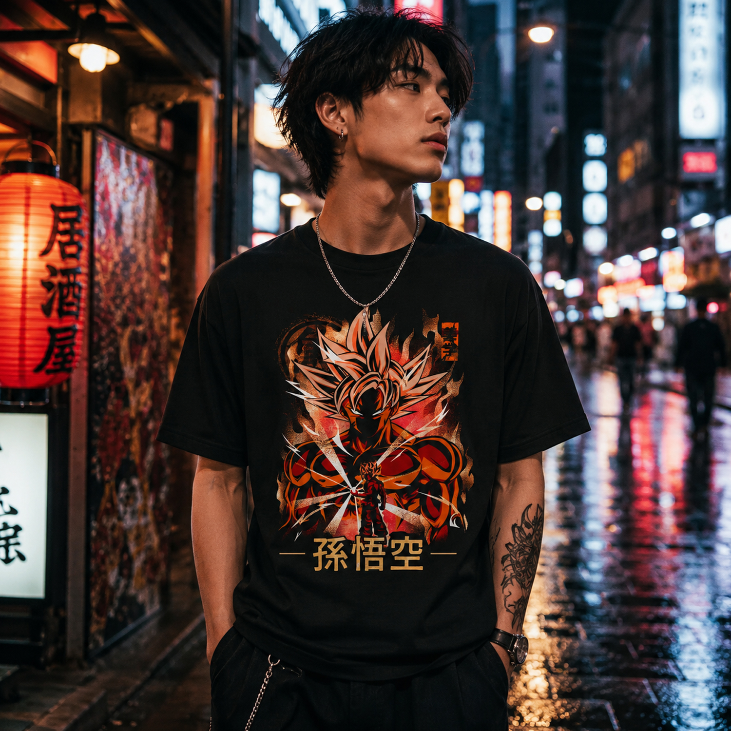 Goku Power Warrior T-Shirt, Japanese Anime Graphic Tee, Unisex Black Streetwear Shirt