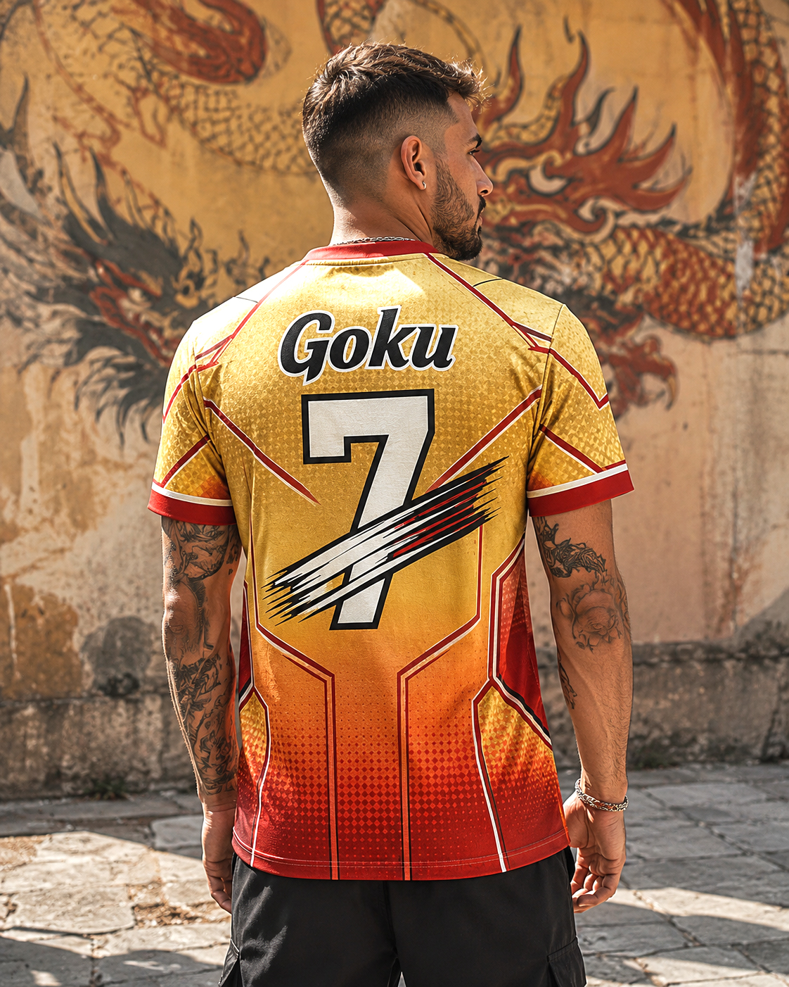 Goku Golden Super Saiyan Jersey, Number 7 Anime Unisex Shirt