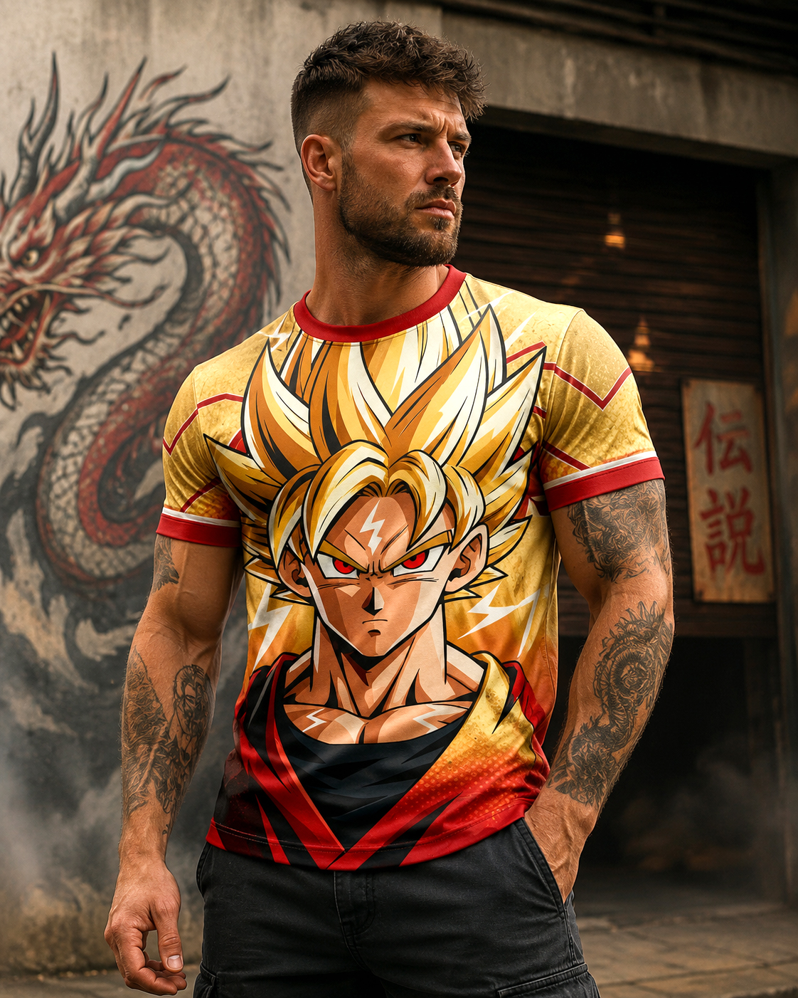 Goku Golden Super Saiyan Jersey, Number 7 Anime Unisex Shirt