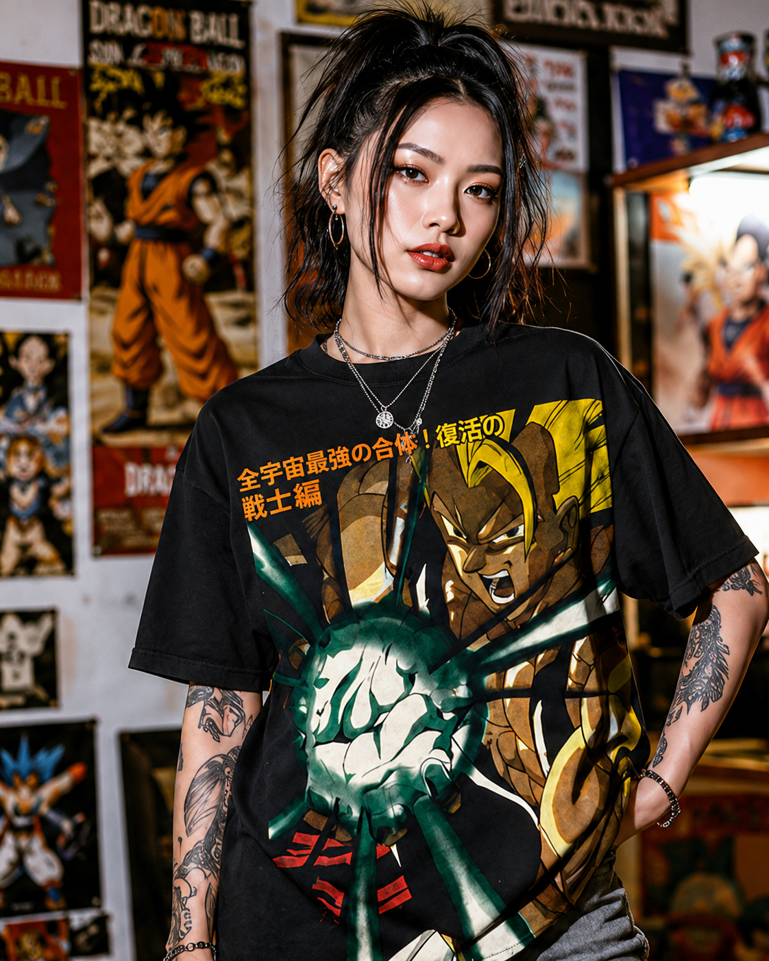 Gogeta and Trunks Anime T-Shirt, Japanese Graphic Tee, Vintage Y2K Black Unisex Streetwear Shirt