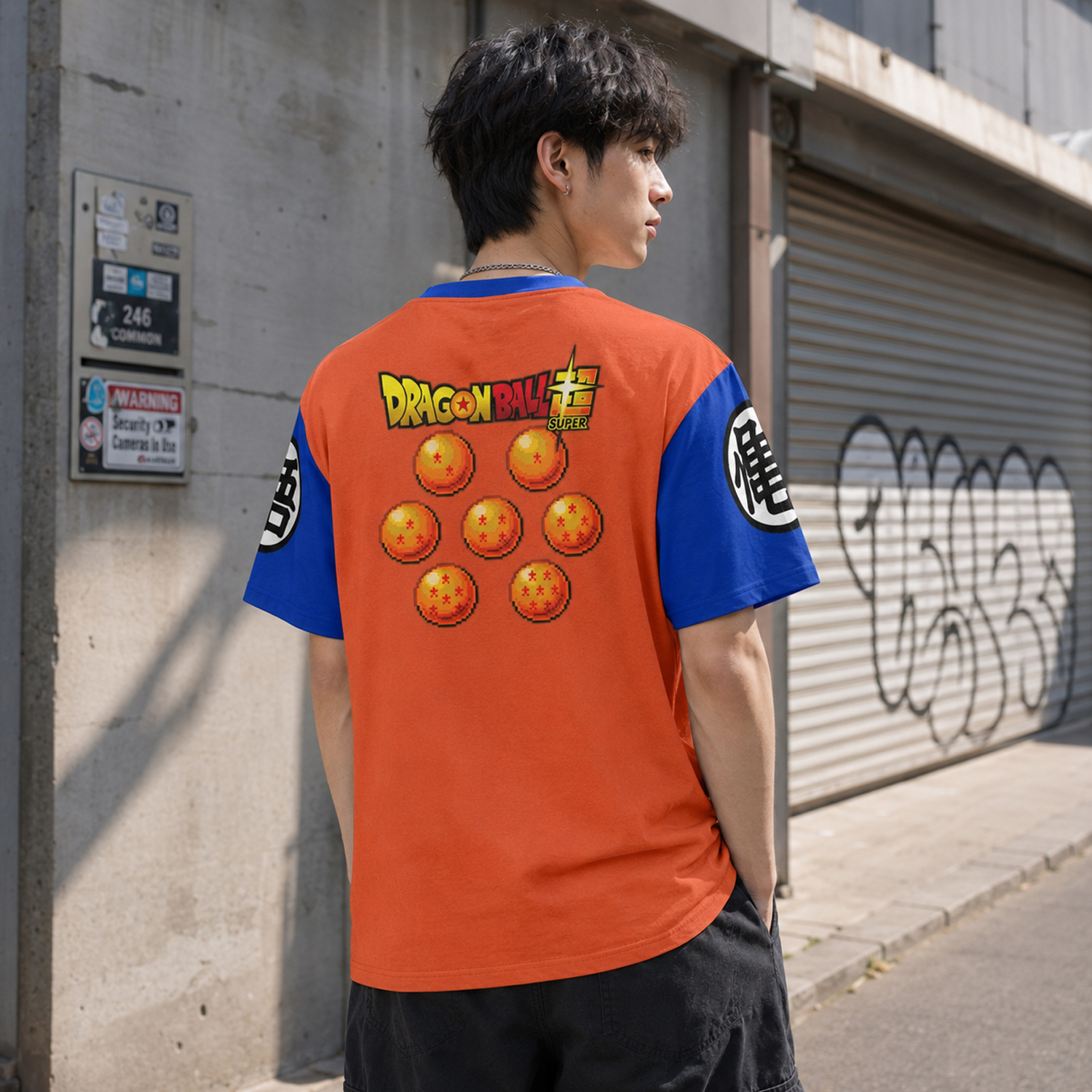 Son Goku Evolution Anime Shirt, Orange and Blue Dragon Ball Graphic Tee,