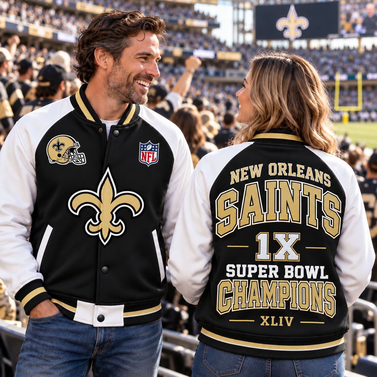 New Orleans Saints | Super Bowl Champions Unisex Varsity Baseball Jacket