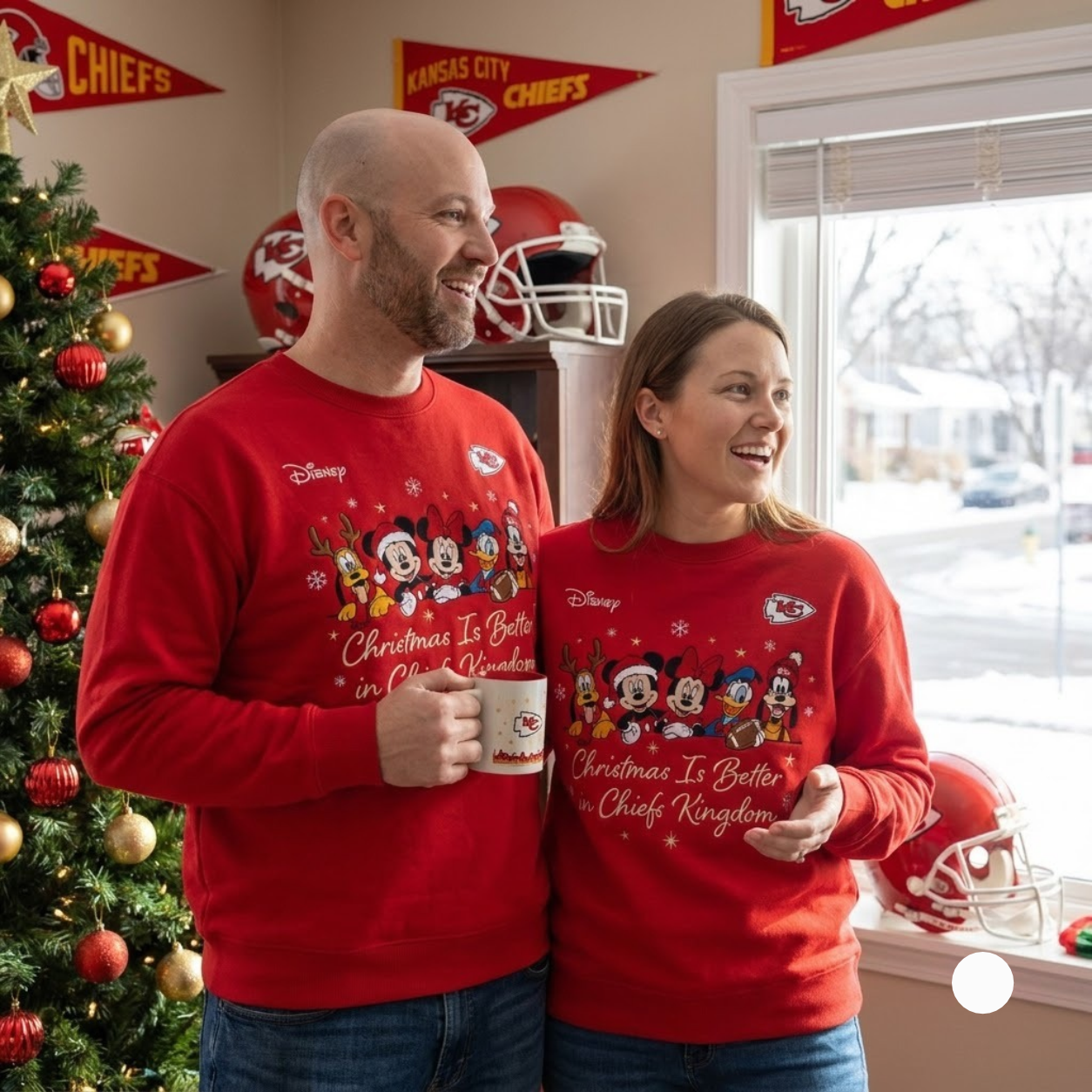 Kansas City Chiefs | Mickey Minnie Christmas Is Better Football Unisex Sweatshirt