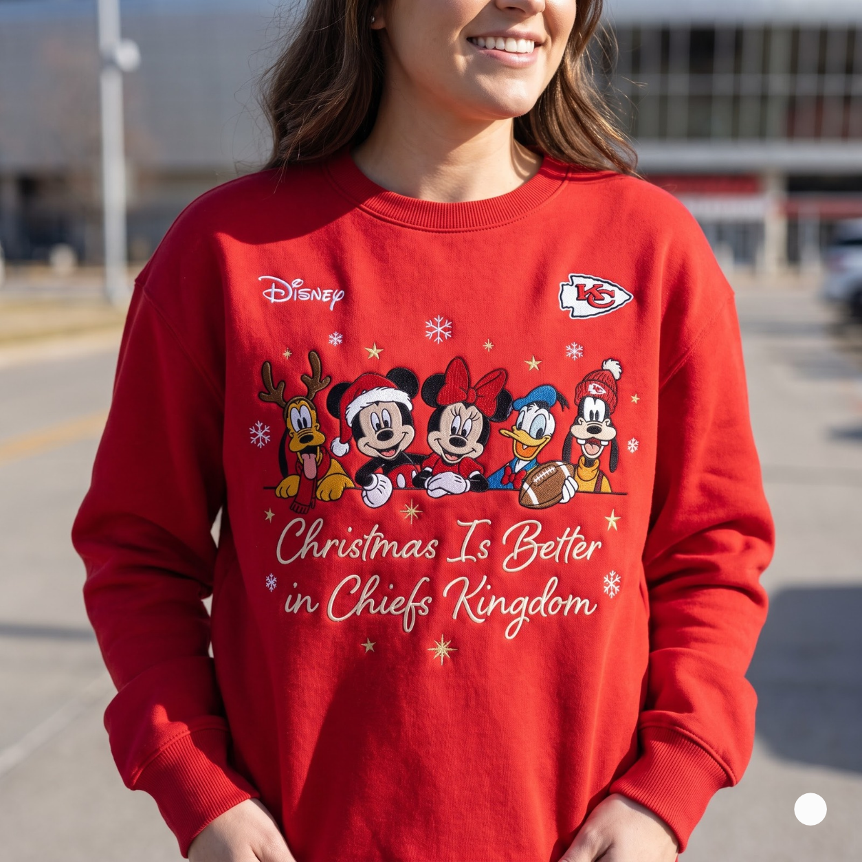 Kansas City Chiefs | Mickey Minnie Christmas Is Better Football Unisex Sweatshirt
