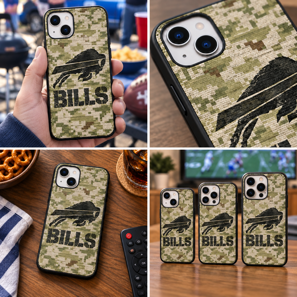 Buffalo Bills | Football Game Day Military Digital Camo Shockproof Phone Case Cover