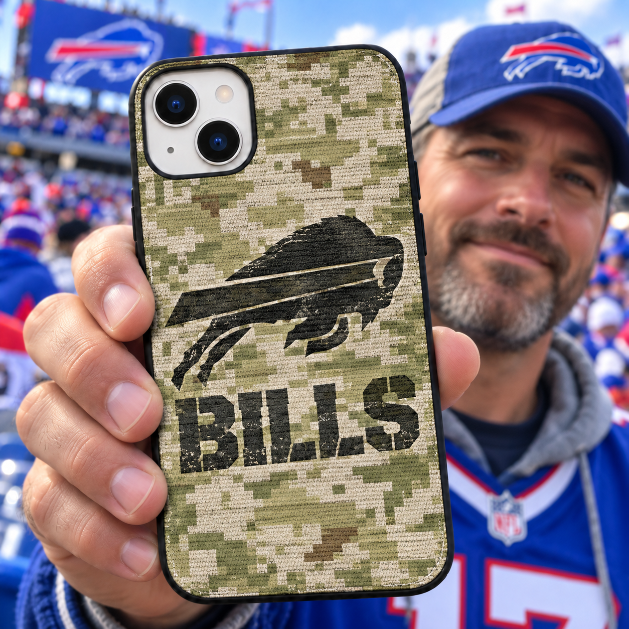 Buffalo Bills | Football Game Day Military Digital Camo Shockproof Phone Case Cover