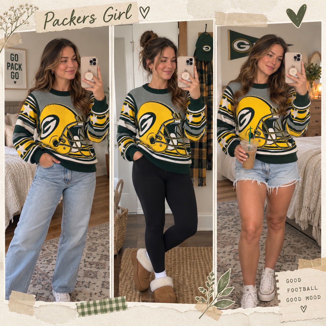 Green Bay Packers | Football Game Day Vintage Unisex Knitted Ugly Sweater