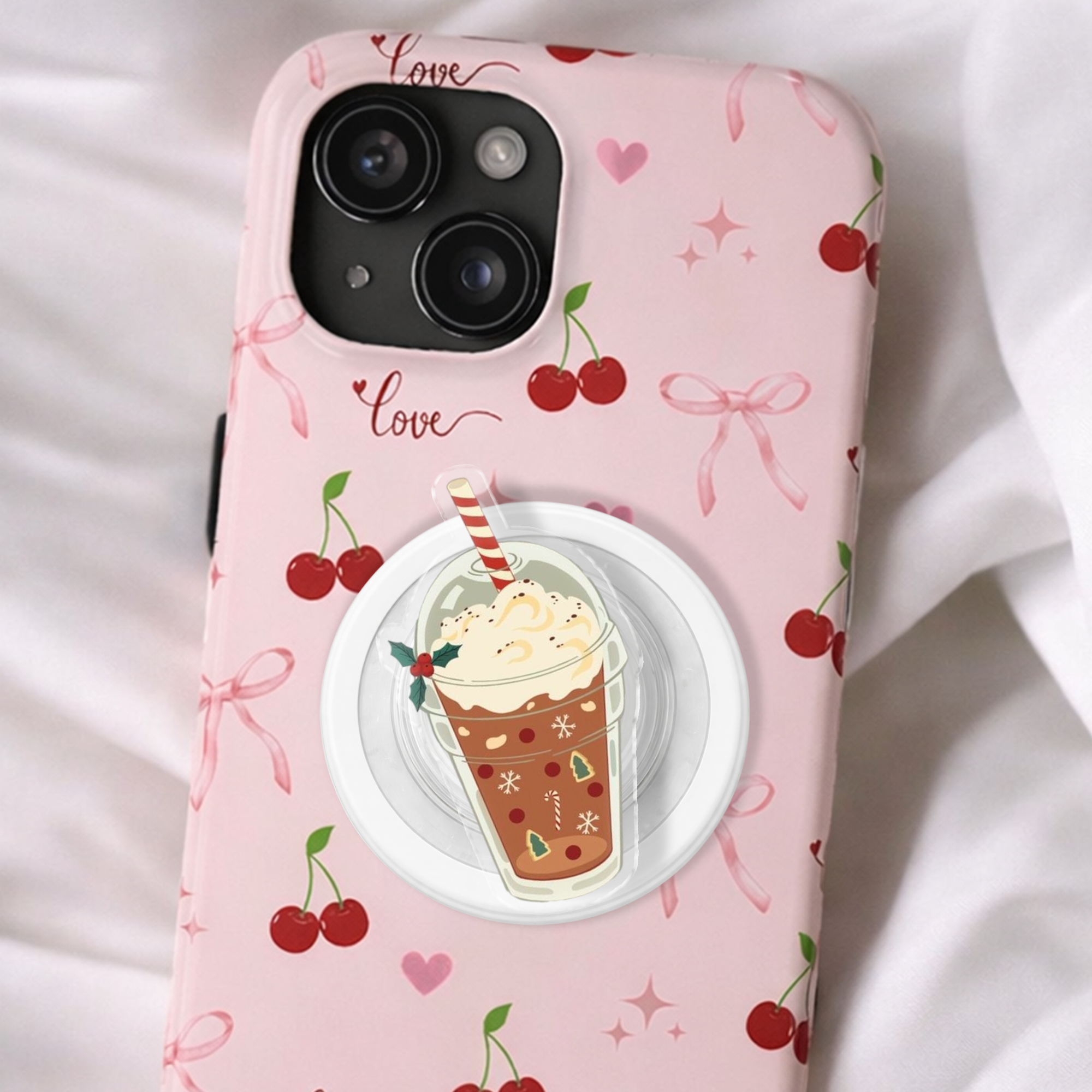 Festive Holiday Latte Snap Magnetic Phone Grip