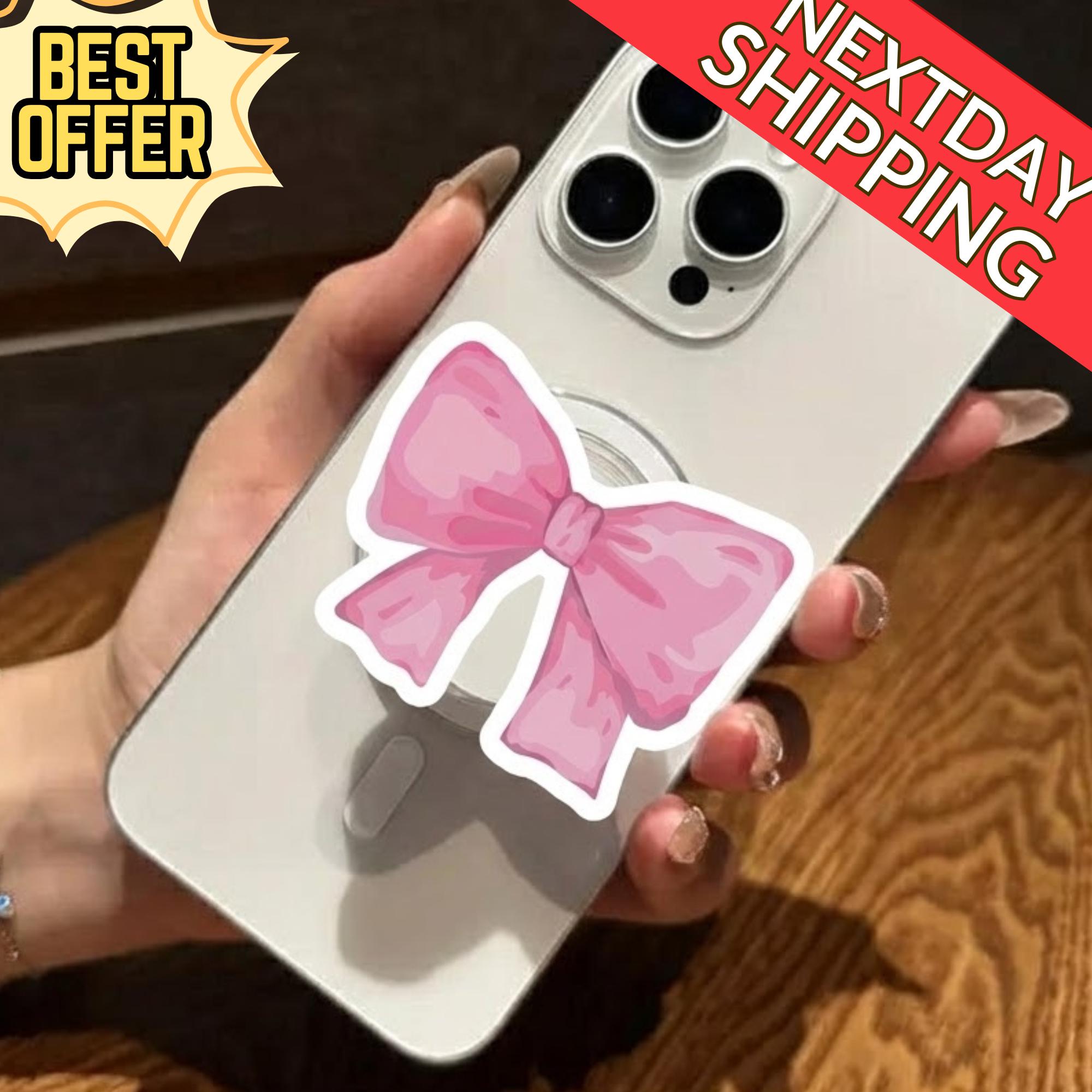 Cute Pink Bow Phone Grip Sweet Phone Accessory For Her