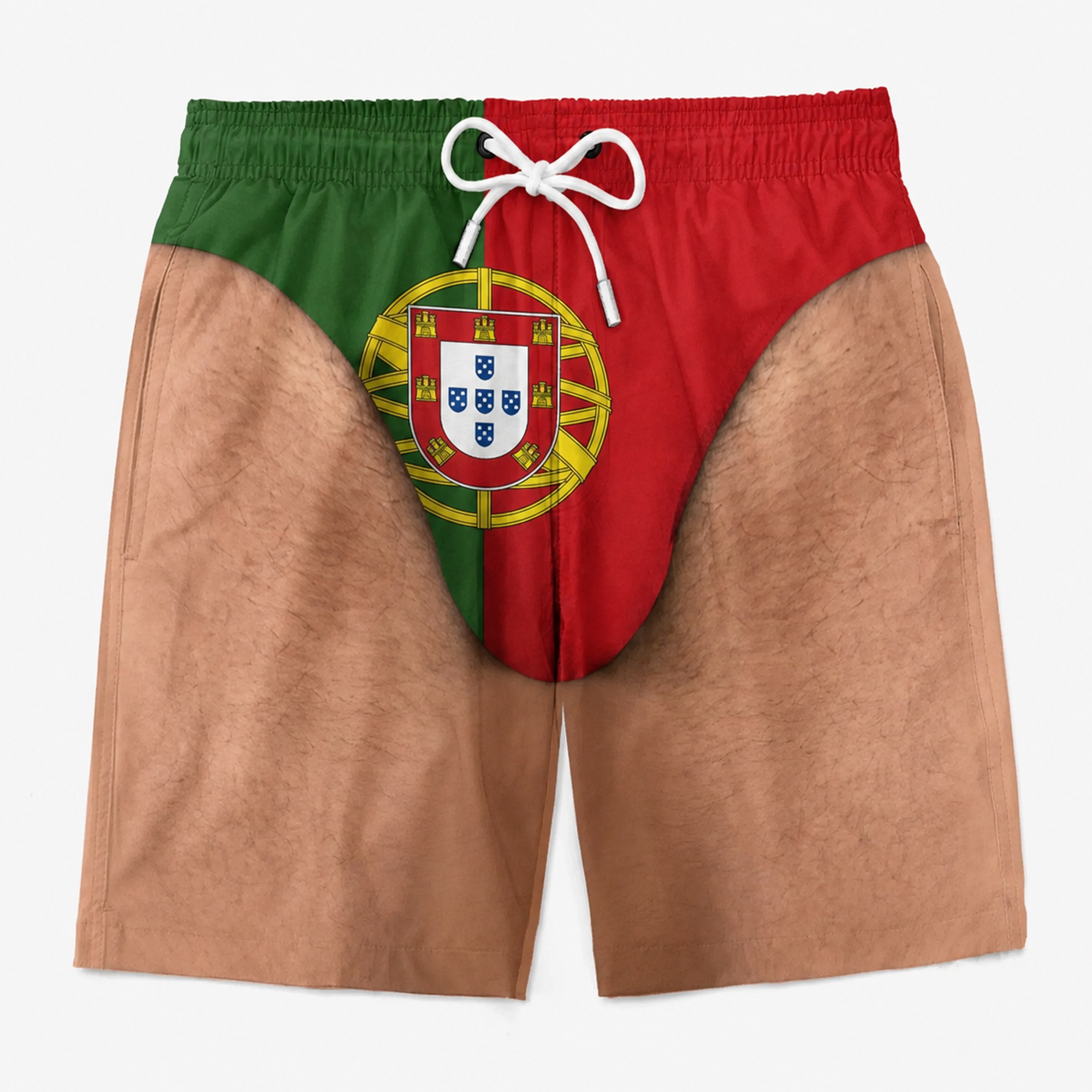 Men's Portugal Flag Swim Trunks, Patriotic Country Flag Beach Shorts with Pockets, Quick Dry soccer season Swimwear