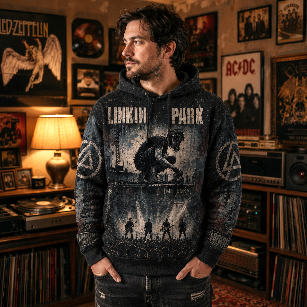 Linkin Park Meteora Retro Graphic Hoodie, Numb Nu Metal Merch, Breaking the Habit Fan Gift