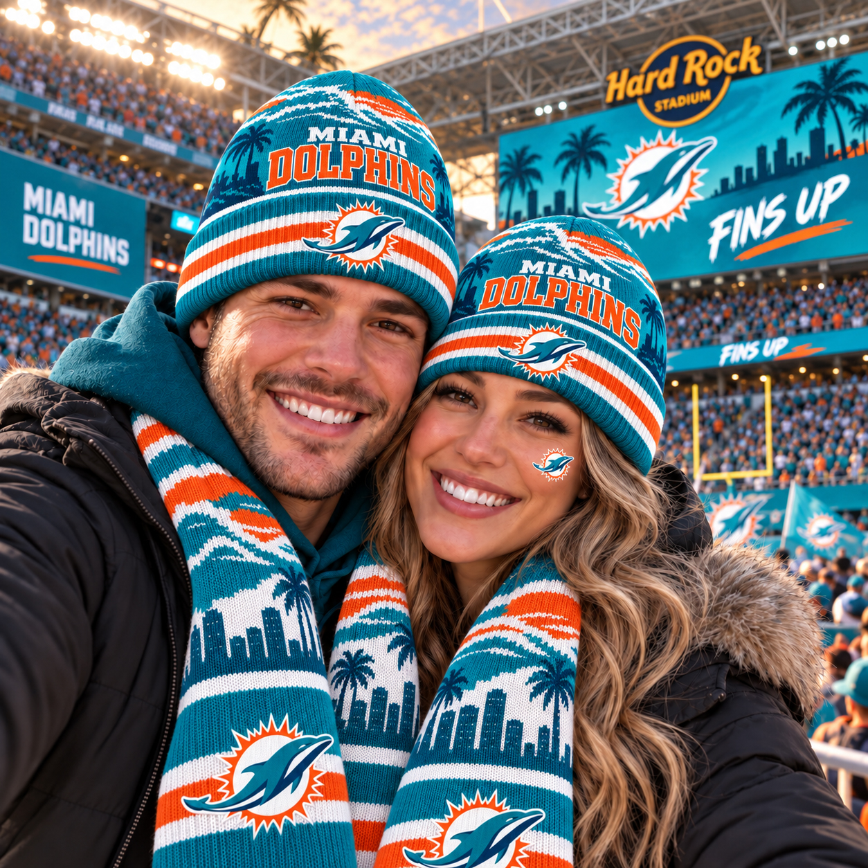 Miami Dolphins Knit Beanie Hat, Dan Marino No. 13 Legacy Style, MIA Hard Rock Stadium Sunday Look
