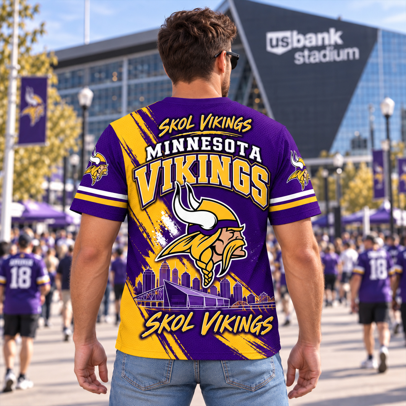 Minnesota Vikings Snoopy Horror 3D Shirt, MIN SKOL at U.S. Bank Stadium, Randy Moss Legacy Fan Gift
