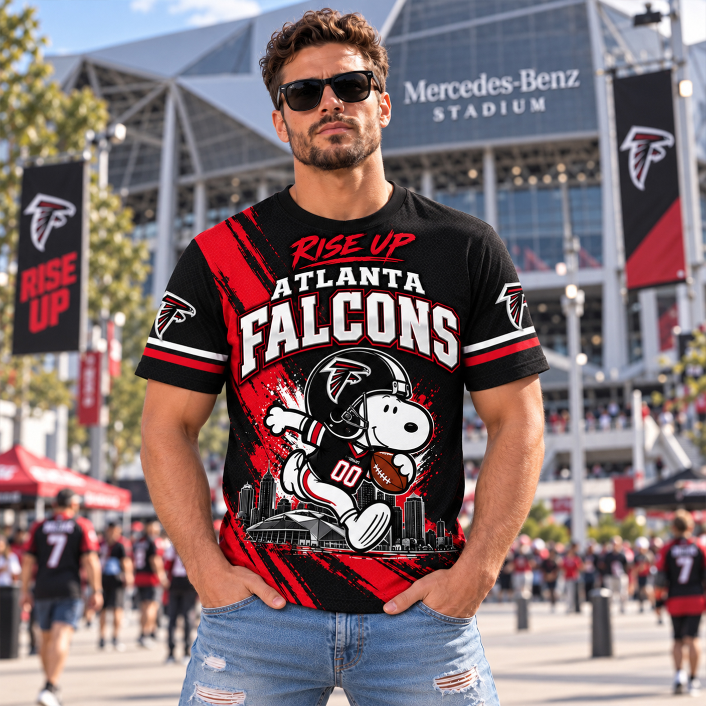 Atlanta Falcons Snoopy Horror 3D Shirt, ATL Dirty Birds at Mercedes-Benz Stadium, Julio Jones Legacy Fan Gift