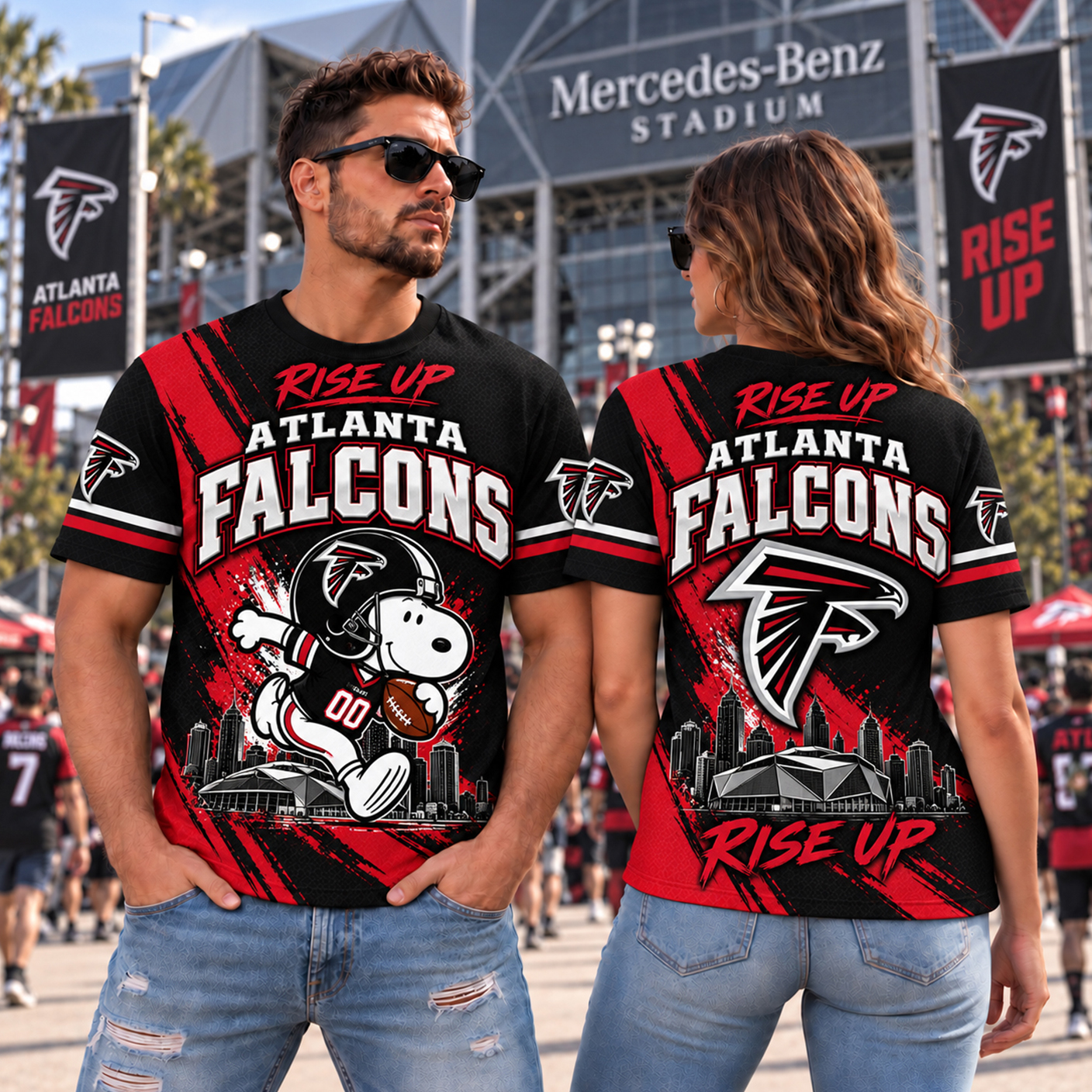 Atlanta Falcons Snoopy Horror 3D Shirt, ATL Dirty Birds at Mercedes-Benz Stadium, Julio Jones Legacy Fan Gift