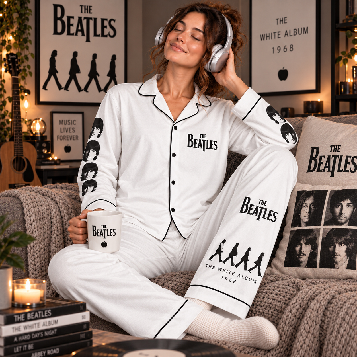 The Beatles White Album Pajama Set, Helter Skelter While My Guitar Gently Weeps, Lennon McCartney 1968 Era