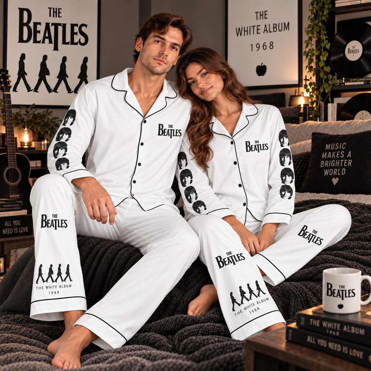 The Beatles White Album Pajama Set, Helter Skelter While My Guitar Gently Weeps, Lennon McCartney 1968 Era