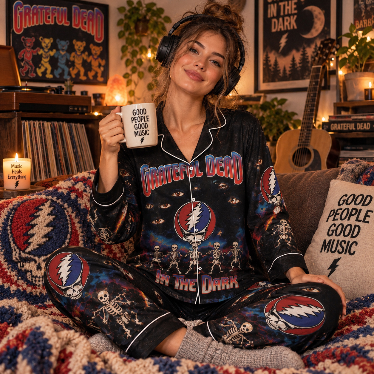 Grateful Dead In the Dark Pajama Set, Touch of Grey Hell in a Bucket, Jerry Garcia 1987 Era