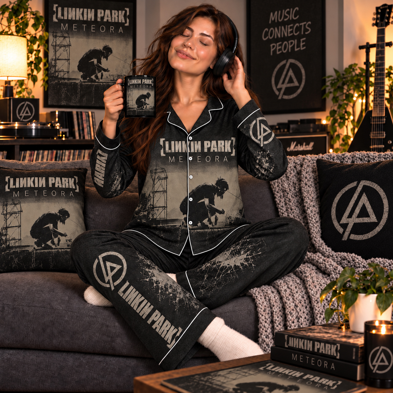 Linkin Park Meteora Pajama Set, Numb Faint, Chester Bennington 2003 Nu Metal Era