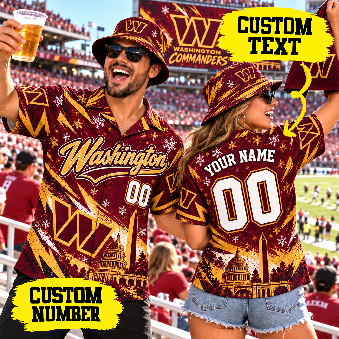 Washington Commanders Personalized Hawaiian Shirt, Add Your Name Number, Washington Football Season