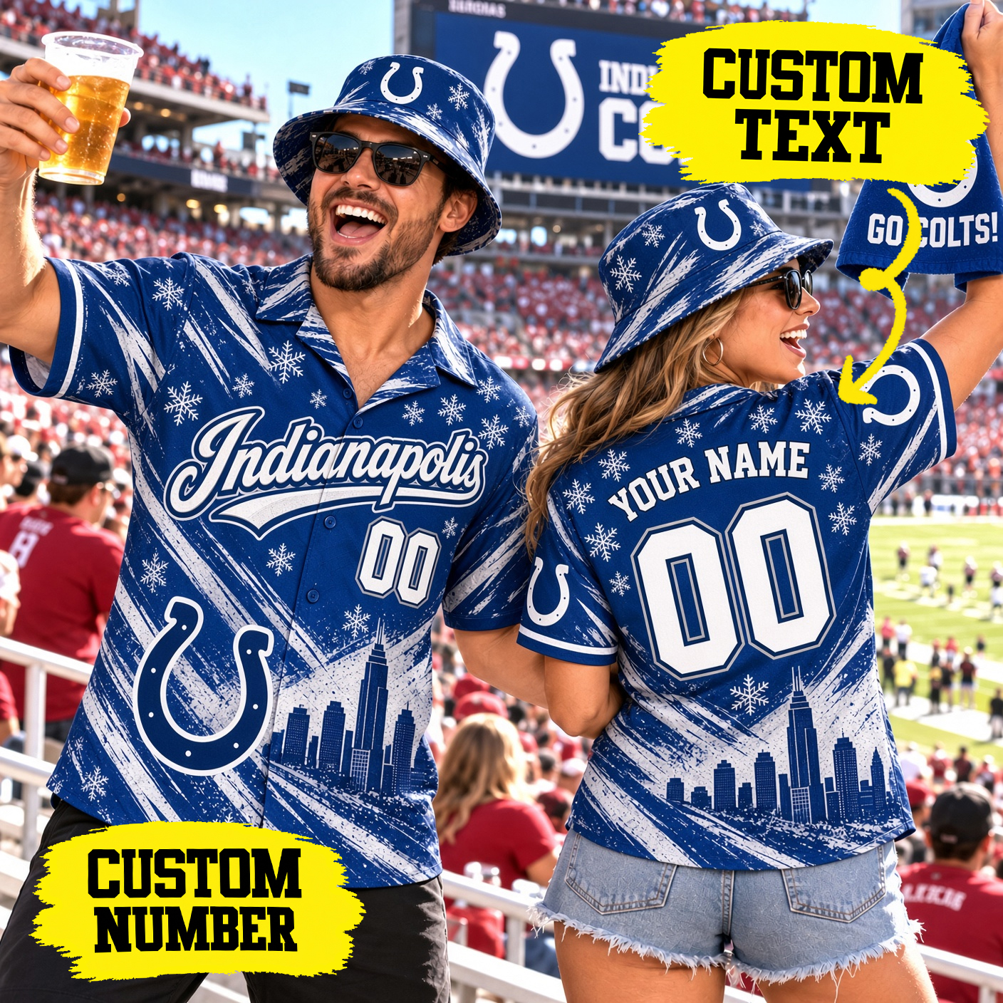 Personalized Indianapolis Colts Hawaiian Shirt, Custom Name and Number Football Aloha Shirt, IND Colts Sunday Style