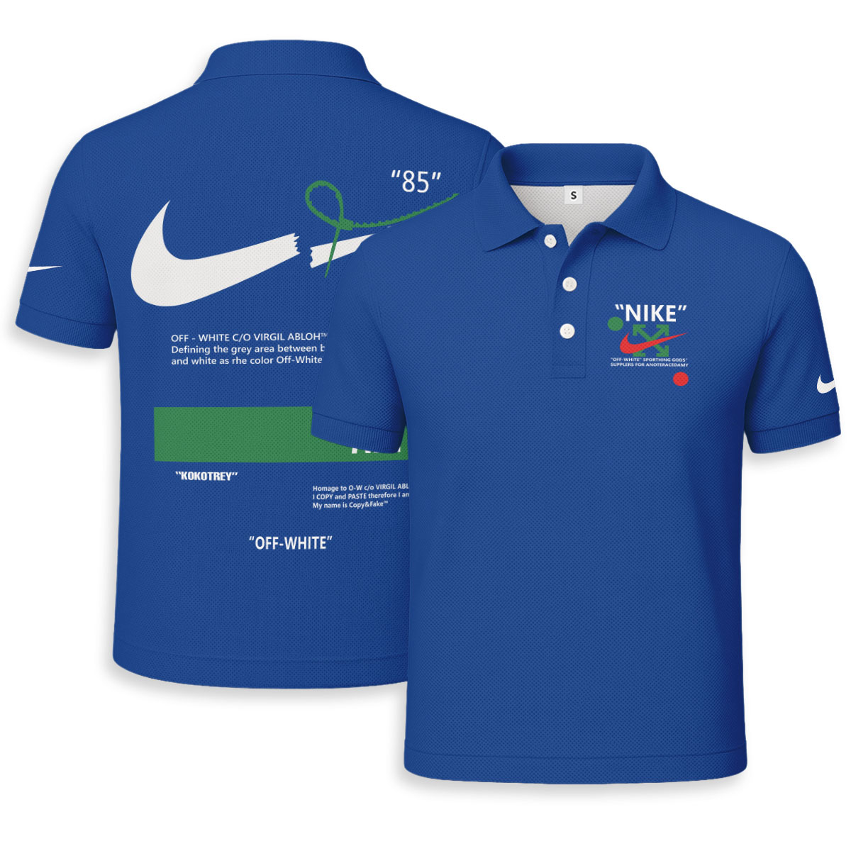 Off White Nike Unisex Polo Shirt - Regular Fit