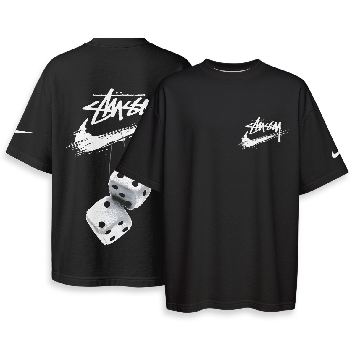 STUSSY, NIKE - Boxy Drop-Shoulder Tee - Streetwear Fashion