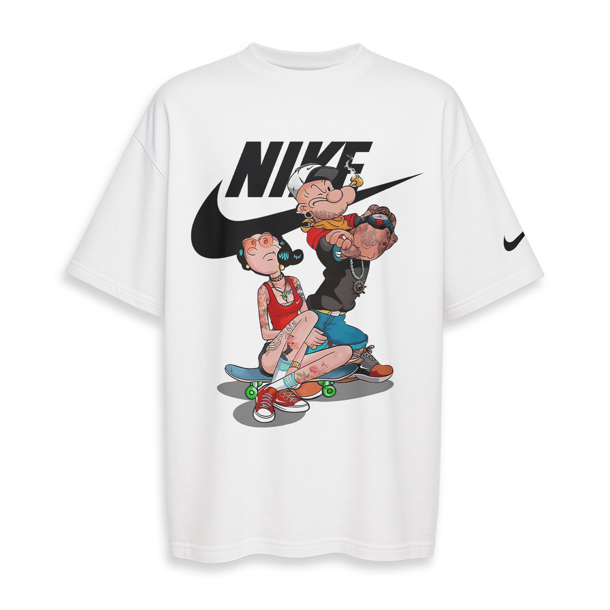 Popeye, NIKE - Boxy Drop-Shoulder Tee - Streetwear Fashion