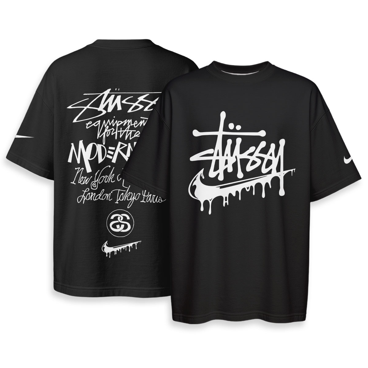 Stussy NIKE - Boxy Drop-Shoulder Tee - Streetwear Fashion