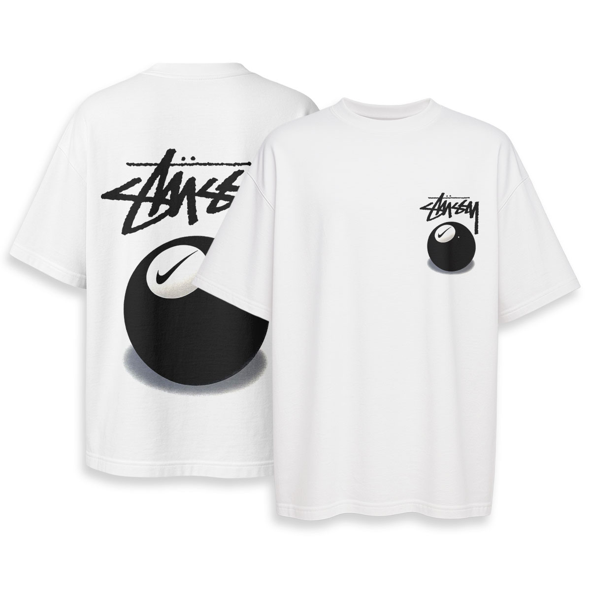 STUSSY, NIKE - Boxy Drop-Shoulder Tee - Streetwear Fashion