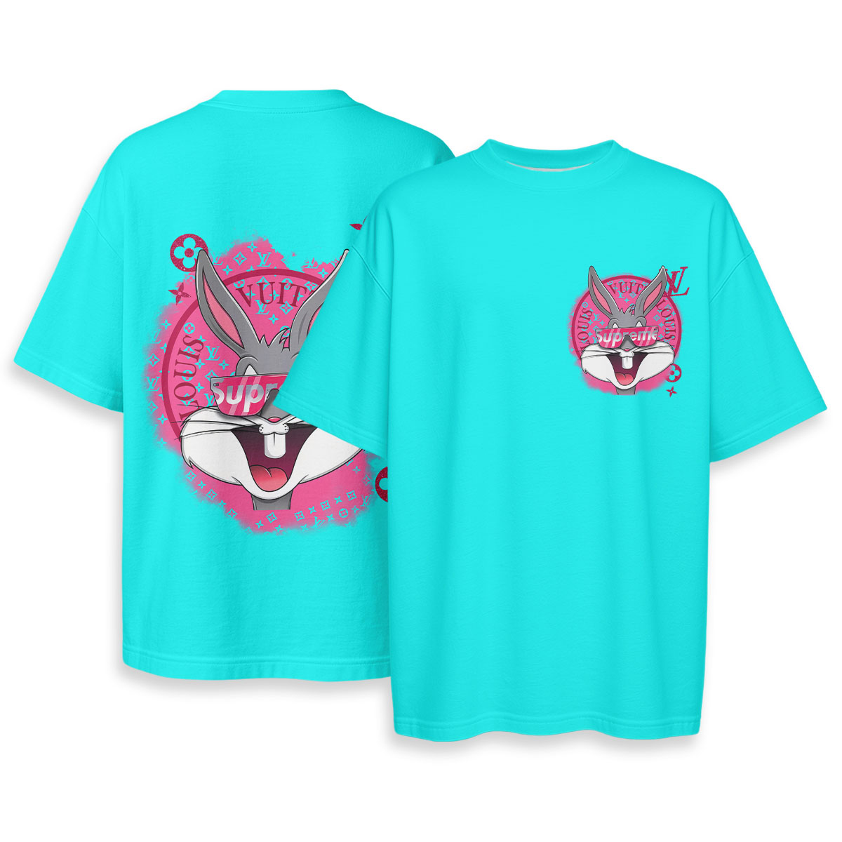 Bunny Rabbit, LOUIS VUITTON, Supreme - Boxy Drop-Shoulder Tee - Streetwear Fashion