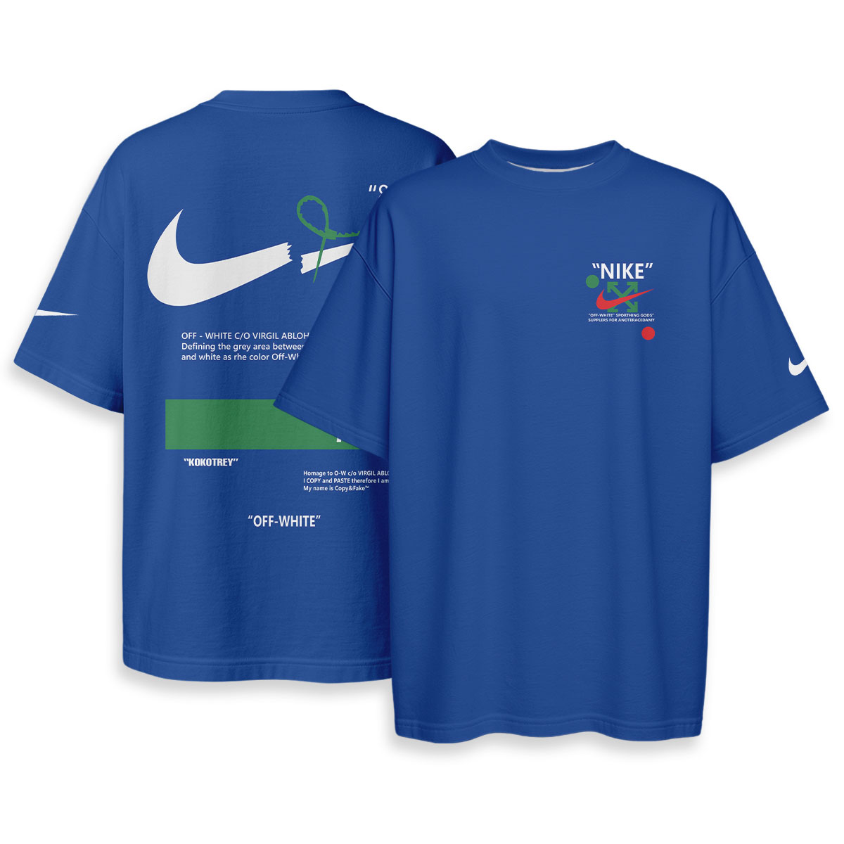 OFF WHITE NIKE - Boxy Drop-Shoulder Tee - Streetwear Fashion